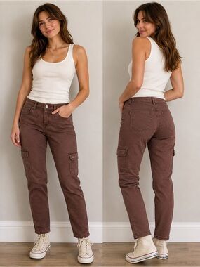 Patagonia Brown Pants with Black-and-White Paisley Waistband